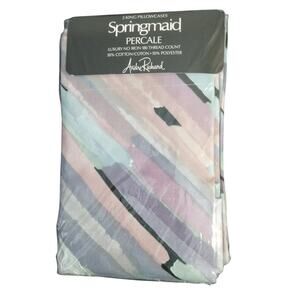 Pair Springmaid Percale Andre Richard King Pillowcases Silver Shadows Pastel